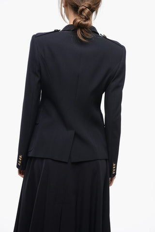 Blazer Sahariano in Misto Lana con Rever Classico