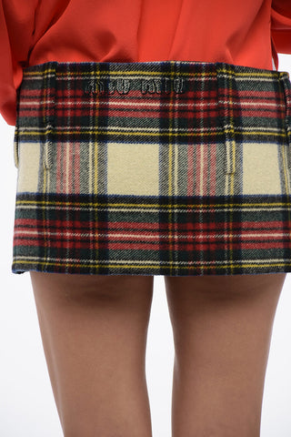 Tartan Virgin Wool Miniskirt with Double Belt Loops