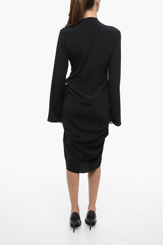 LUXOR Silk Blend Chiffon Wrap Dress