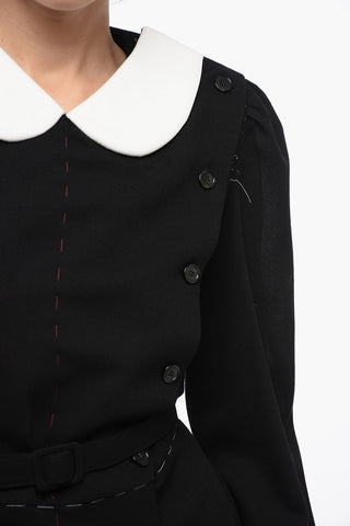 MM2 Wool Raw-cut Dress with Belt