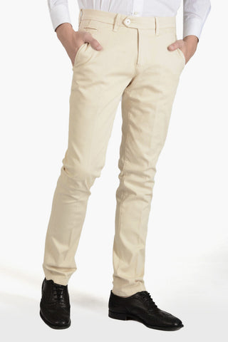 ID Cotton and Linen Regular Waist Chinos Pants