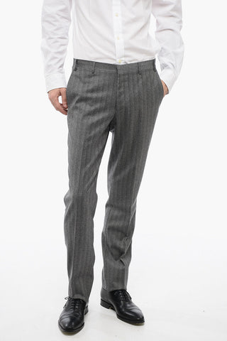 CC COLLECTION Virgin Wool Side Vents 2-Button Suit With Belt Loops