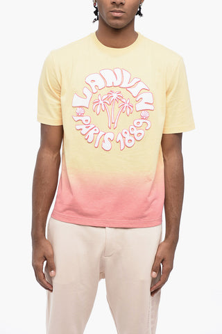 Degradè Cotton T-Shirt with Terry Logo