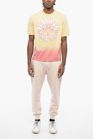 Degradè Cotton T-Shirt with Terry Logo