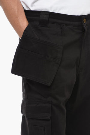 Cotton Cargo Trousers with Gold Button