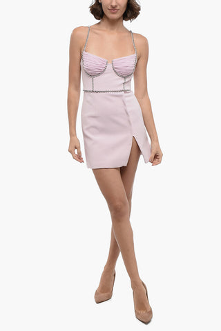 Corset Designed Mini Dress with Chiffon Detail