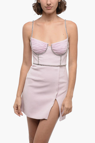 Corset Designed Mini Dress with Chiffon Detail