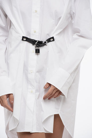 Asymmetric Chemisier Dress with Belt Detail
