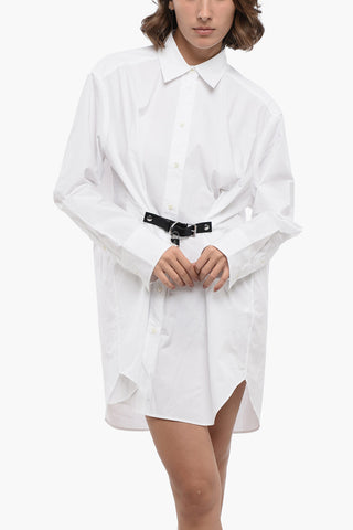Asymmetric Chemisier Dress with Belt Detail