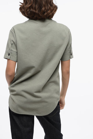 Polo in Misto Cotone con Half Zip