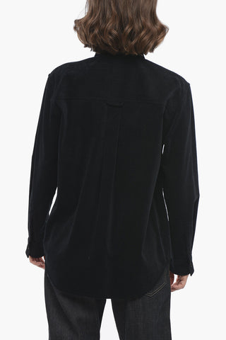 Corduroy Overshirt with Embroidered Patch