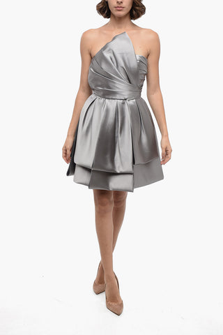 Multi-Layer Satin Dress with Draped Detail