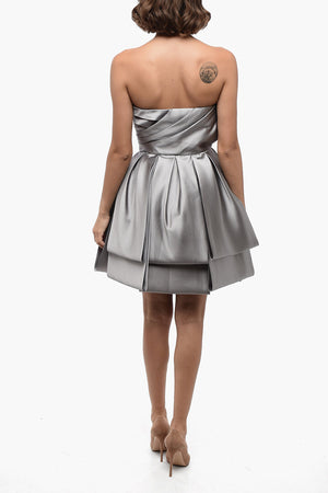 Multi-Layer Satin Dress with Draped Detail