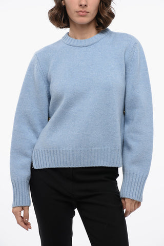Heavy Wool Sweater with Knot Buttons