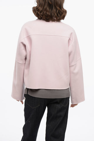 Cappotto Corto in Lana con Abbottonatura Nascosta