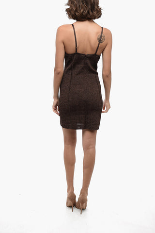 Knitted Monogram Mini Dress with Lurex Detail