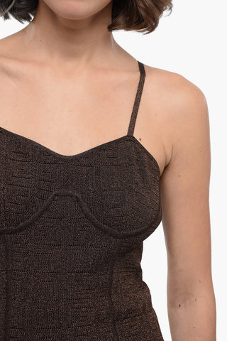 Vestito in Maglia Monogram con Dettaglio Lurex