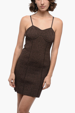 Vestito in Maglia Monogram con Dettaglio Lurex