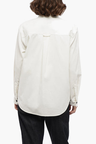 Overshirt aus geripptem Velours mit gesticktem Patch