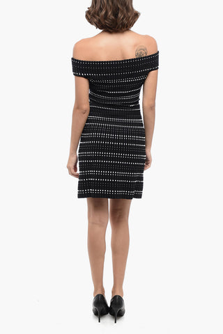 Off-Shoulder Knitted Jacquard Dress