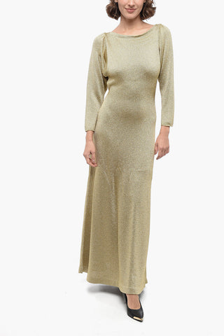 Lurex Flared Dress with Open Back