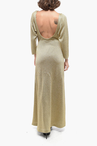 Lurex Flared Dress with Open Back