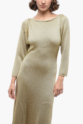 Lurex Flared Dress with Open Back