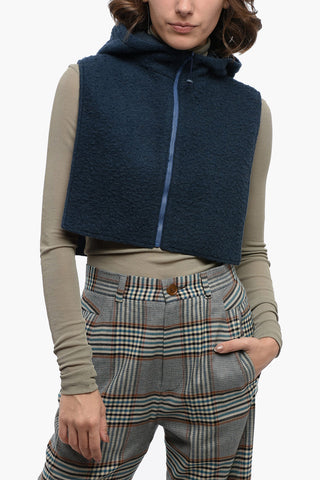 Wool Hooded TIGLIO Vest with Frontal Zip