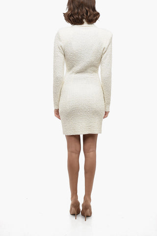 Jaquard Knitted Dress with Double-Brested Desing
