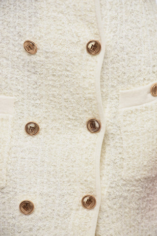 Jaquard Knitted Dress with Double-Brested Desing