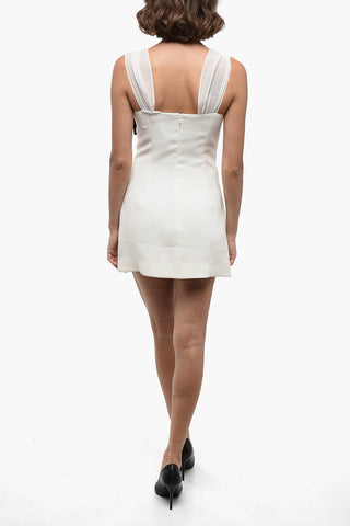 Cut-Out Mini Dress with Crepe Shoulder Staps