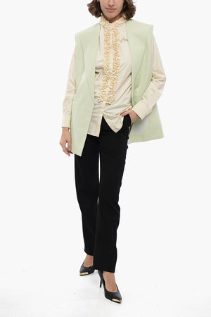 Buttonless-Gilet aus Leinenmix mit offenen Kanten-Details