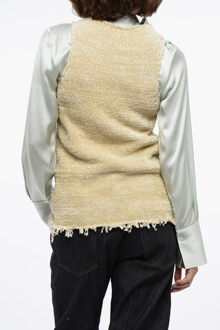 Tanktop aus Seiden-Chenille mit fransigem Saum