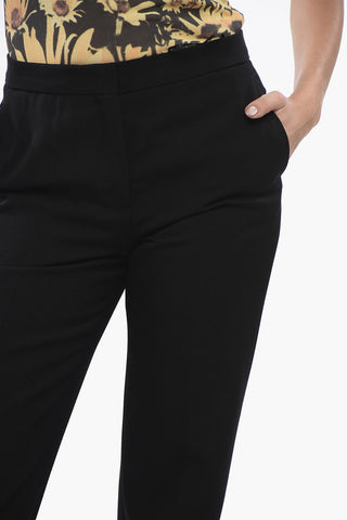 Pantaloni Chino in Lana con Chiusura a Scomparsa