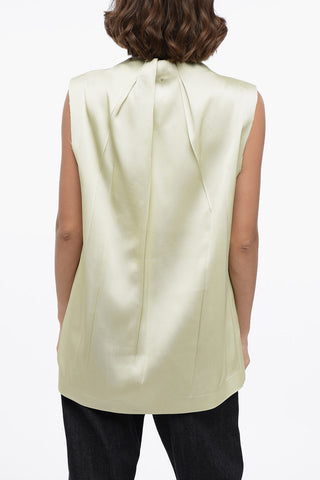 Blusa Smanicata in Misto Seta con Pinces