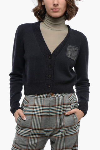 Cropped Cardigan with Embroidered Detail