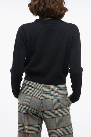 Cropped Cardigan with Embroidered Detail