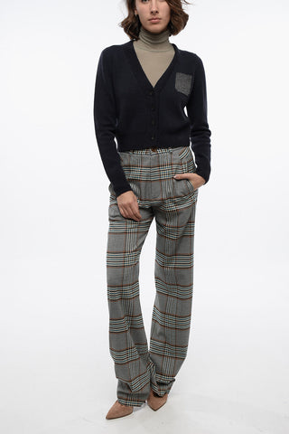Cropped Cardigan with Embroidered Detail