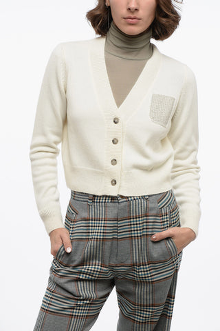 Cropped Cardigan with Embroidered Detail