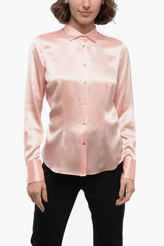 Silk Fittet Shirt with Side Slit