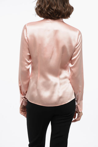 Silk Fittet Shirt with Side Slit
