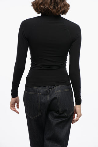 Long-sleeved Tech Fabric Top with Printed Logo