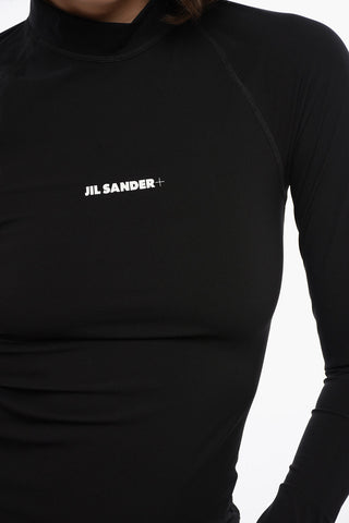 Long-sleeved Tech Fabric Top with Printed Logo