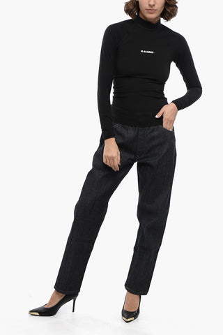 Long-sleeved Tech Fabric Top with Printed Logo
