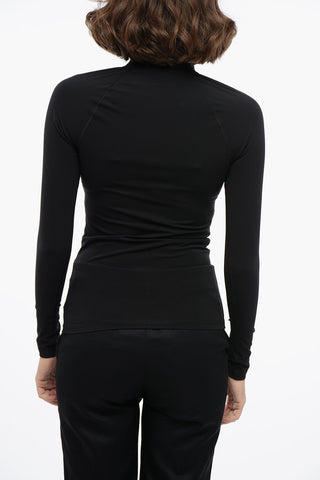 Long-sleeved Tech Fabric Top with Printed Logo