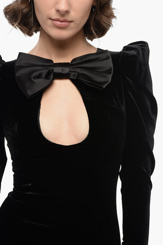 Vestito BOW DUCHESSE in Velluto con Spalline Imbottite