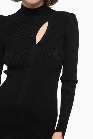 Vestito a Coste con Dettaglio Cut Out