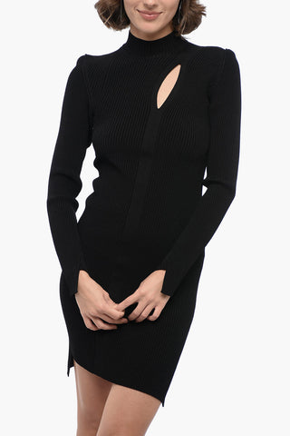 Vestito a Coste con Dettaglio Cut Out