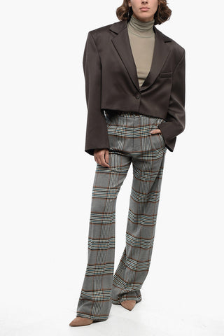 Blazer Crop in Fresco Lana con Fit Oversize