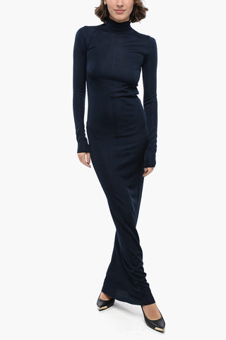 Knit Maxi Dress with Turtleneck